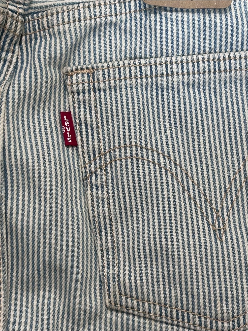 Levi's Light Blue & White Pinstripe Icon Skirt - Picture 5 of 9